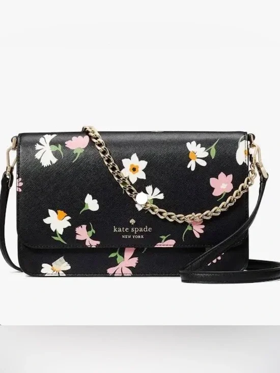 Kate Spade Madison Floral Waltz Flap Crossbody Bag - Picture 1 of 8